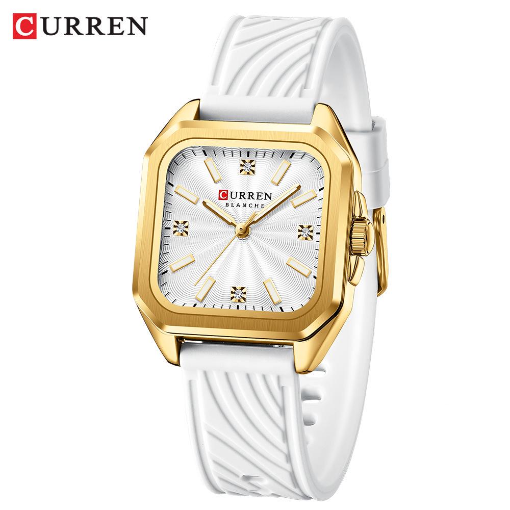 CURREN 9113 Women s Simple Quartz Waterproof Rubber Strap Wristwatch