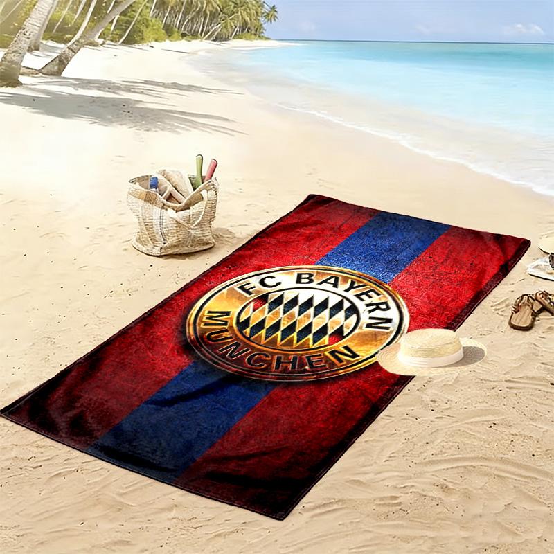 FC Bayern Munich Print Beach Towel, Large Soft Quick Dry Towel for Beach Camping Swimming