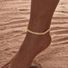 Luxuriöses weißes Zirkon-Fußkettchen für Damen, Goldfarbene Edelstahl-Fußkettchen für den Strandurlaub, Trendiger Schmuck Muttertagsgeschenke