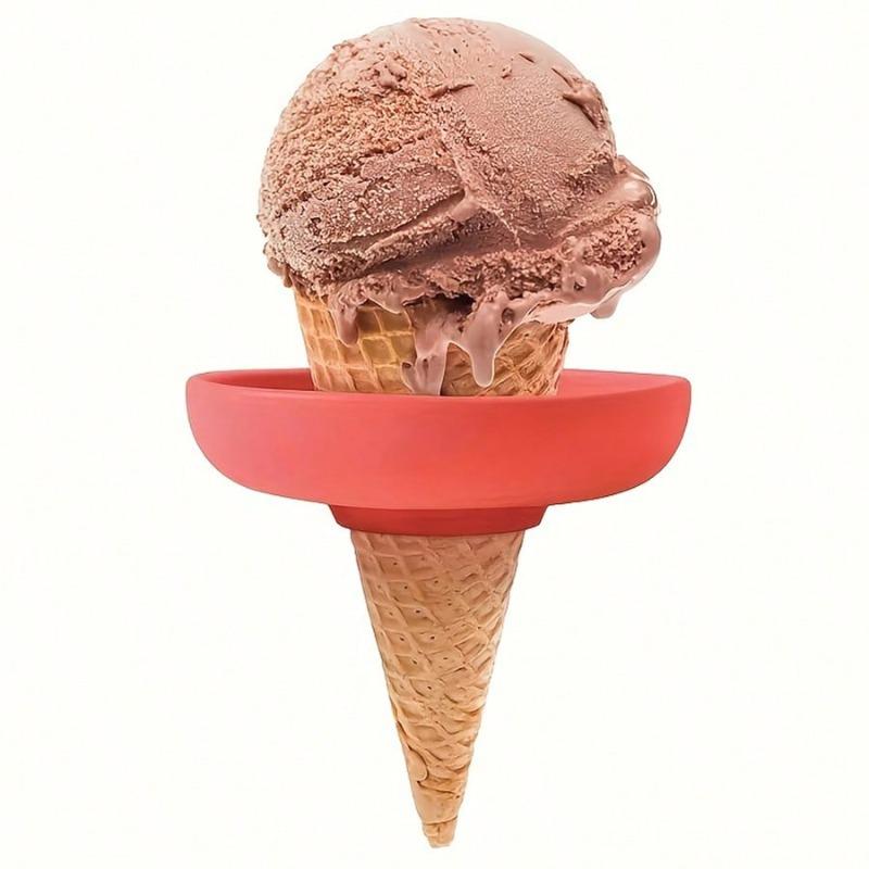 Ice Cream Cone Holder With Drip Protection And Silicone Ice Cream Leak Protector, Reusable To Prevent Ice Cream From Melting And Dripping Onto Hands