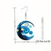 1 pair of Van Gogh starry sky pattern acrylic earrings, moon black cat unique ladies earrings, very suitable for daily party wea