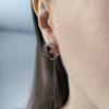 Серебряные серьги с искусственным гранатом nano 9.39ct (60002401)