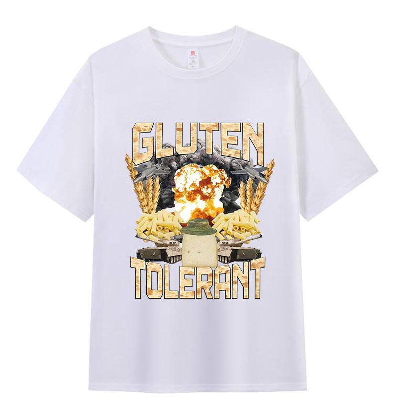 Gluten Tolerant Funny Gift for Gluten Intolerant Tshirt Unisex Women Vintage Oversized T Shirt Casual ONeck Short Sleeve T Shirts