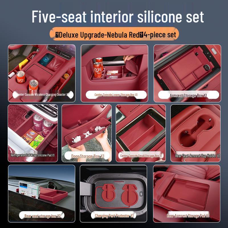 AITO M8 Car Interior Silicone Protector Set - Central Control & Cup Holder Accessories