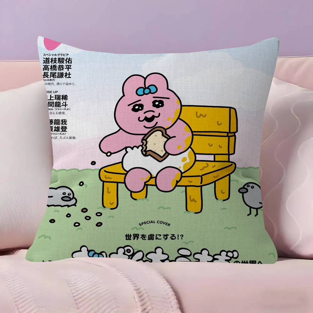Kawaii OOpanchu Usagi  Cushion Cover 30x50 Polyester Sofa Cushions Decorative Throw Pillows Home Decoration Pillowcover