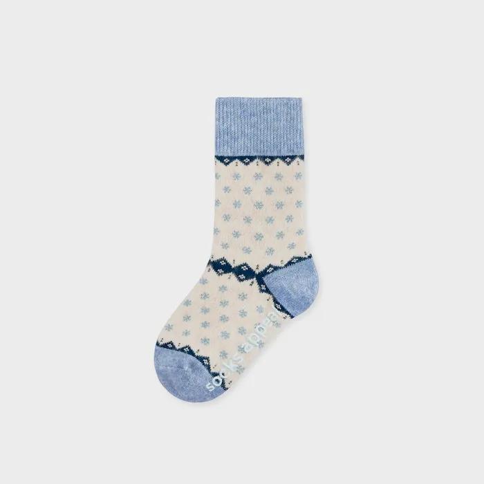 Kids Wool Snowflakes Cream Beige