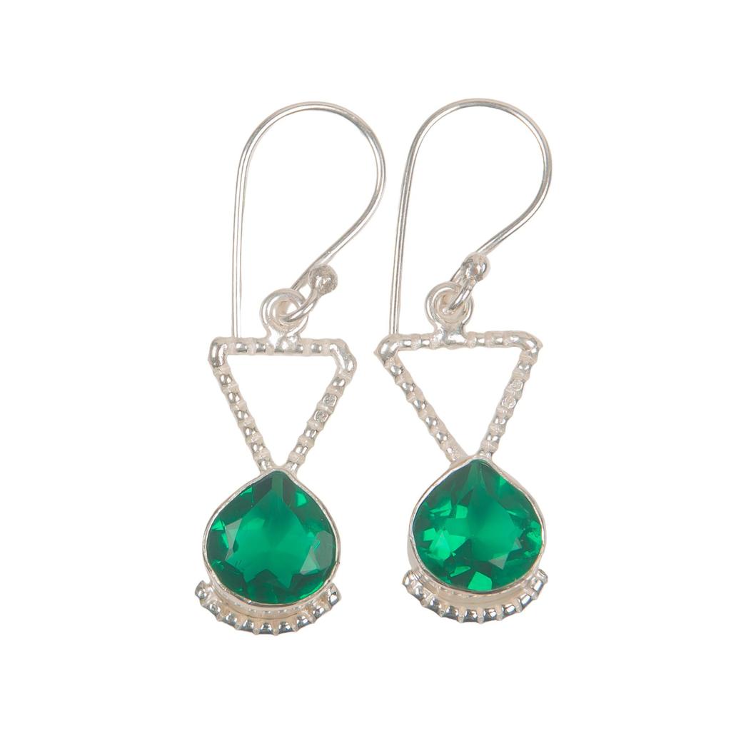 Chrome Diopside Gemstone 925 Sterling Silver Drop/Dangle Earrings 1.62" Gift For Anniversary EE-93-3