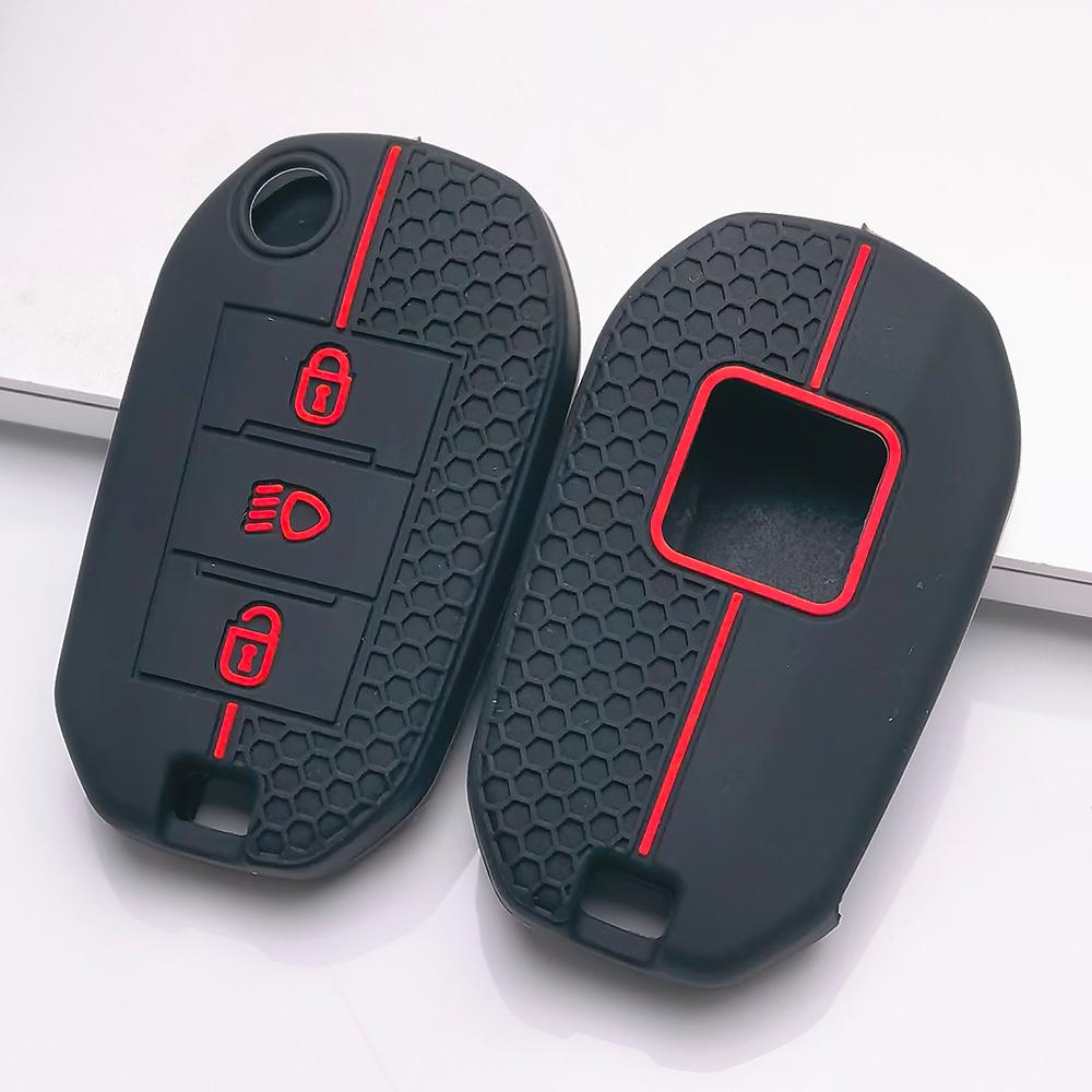 Key Fob Cover for Peugeot 3008 308 208 508 C4 Picasso Anti-Scratch Surface Shockproof Structure Soft Grip Texture Easy Install Design