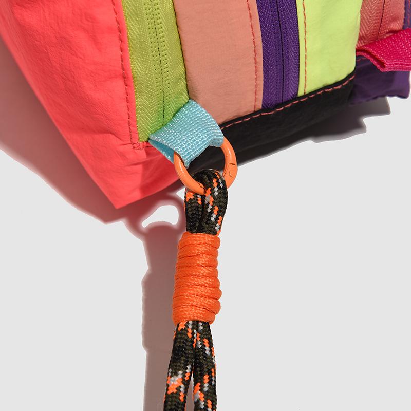 Spliced Contrast Shoulder Bag Multi-compartment Large Capacity Waterproof Crossbody Bag
