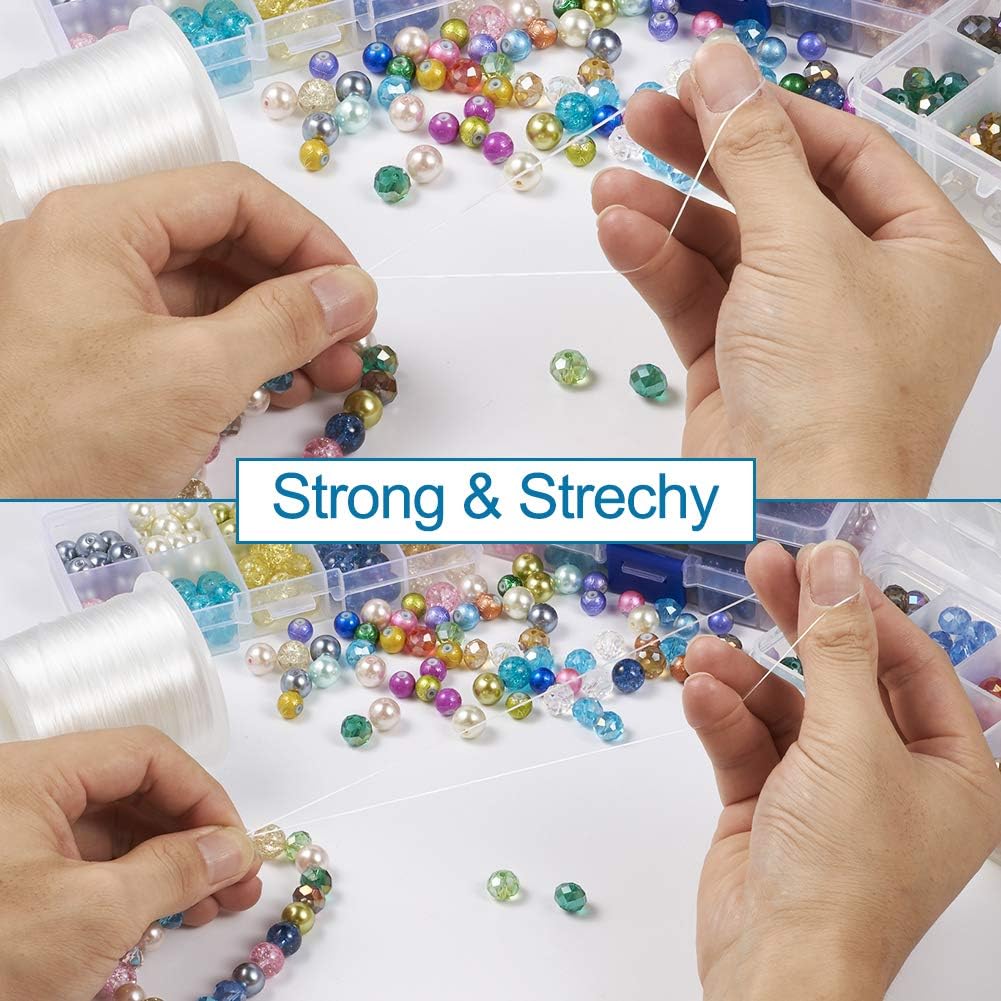 Pandahall 984ft Elastic Fibre String 0.5mm Stretchy Bracelet Beading String Cord for DIY Jewelry Making