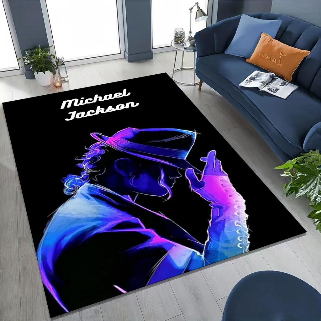 Fashion MJ Michael Jackson King of Pop Art Rug for Bedroom Living Room Sofa Home Doormat Decor, Large Kids Non-slip Floor Mat