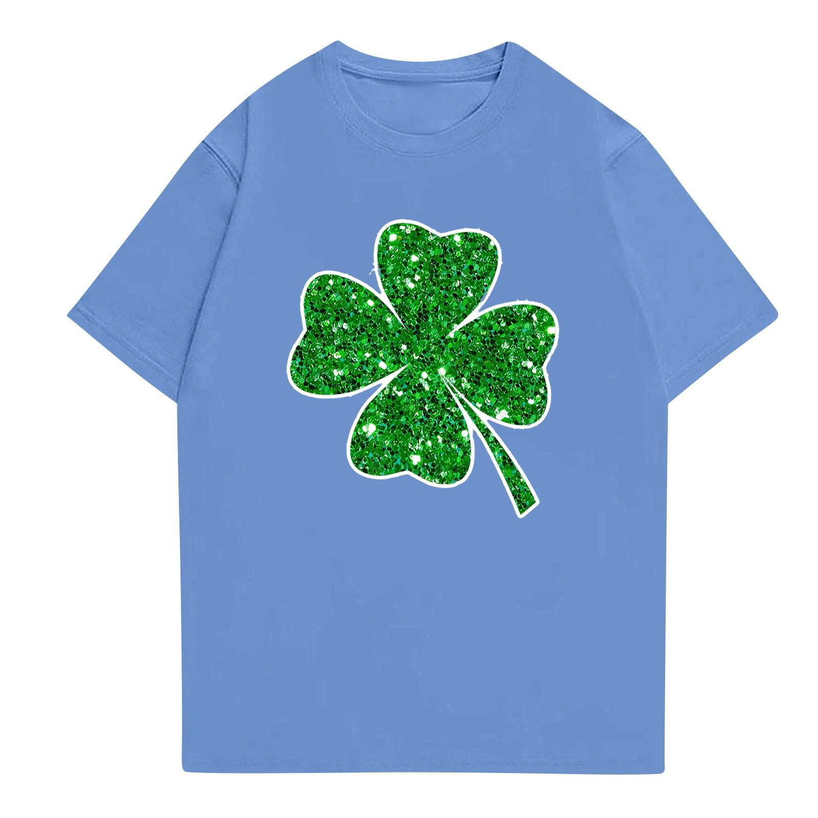 

Женская летняя модная повседневная блузка с коротким рукавом и принтом R-образным вырезом XXL синий