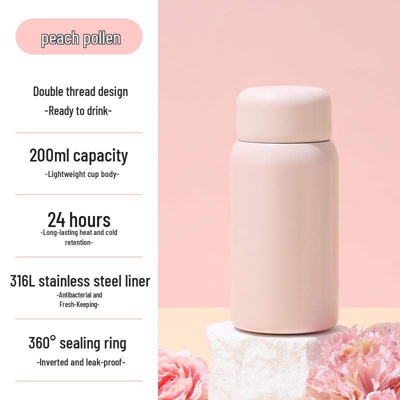 

316 Stainless Steel Mini Thermos Mug - Exquisite, Portable, Engravable Water Cup for Men & Women 200ml