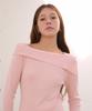 VLETI Square Neck Layered Slit Collar Knit (Pink)
