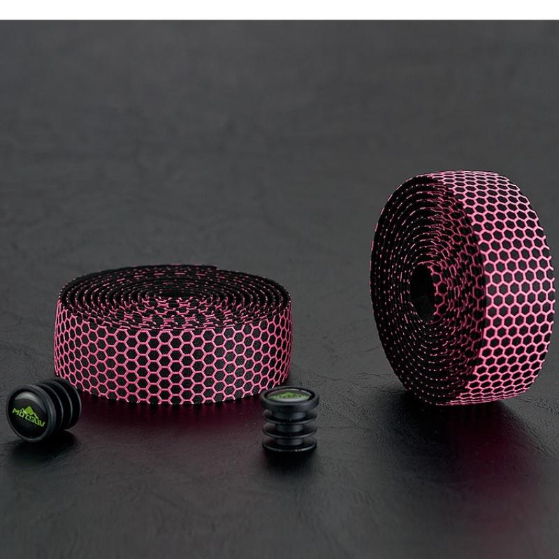 1Pc Road Car Handlebars with Honeycomb Silicone Bicycle Cable Ties, Non-slip Breathable Straps EVA Elastic Dead Fly Handlebars