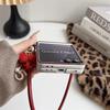 Samsung ZFLIP7 Leopard Print Case with Silver Edge & Hand Strap - Fits ZFLIP6/5