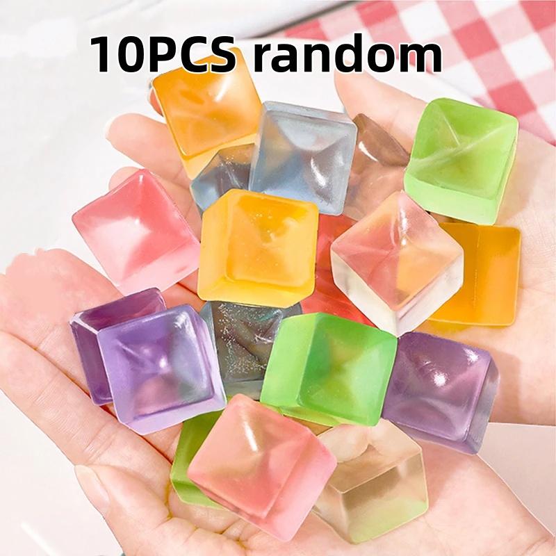 10pcs Ice Block Pinching Plush Toy Square Soft Mud Pressure Ball Squeezing Toy Pressure Relieving Sensory Toy Children Adult