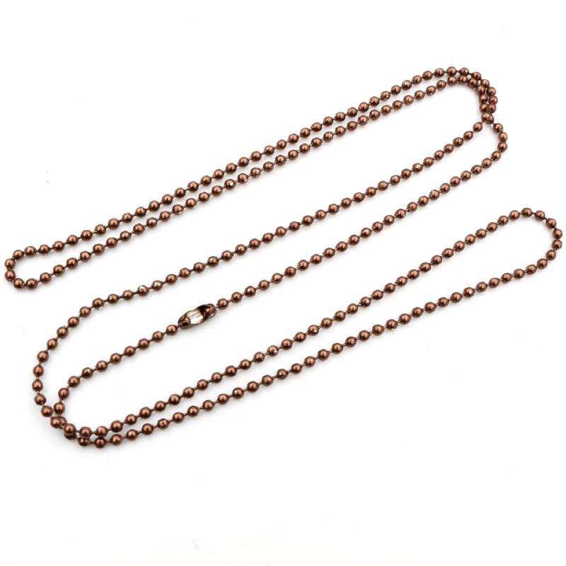 5pcs 1.5 2.0 2.4mm Length 65cm Gold Bronze Silver Colors Plated Ball Beads Chain Necklace Bead Connector For Charms Base Tray