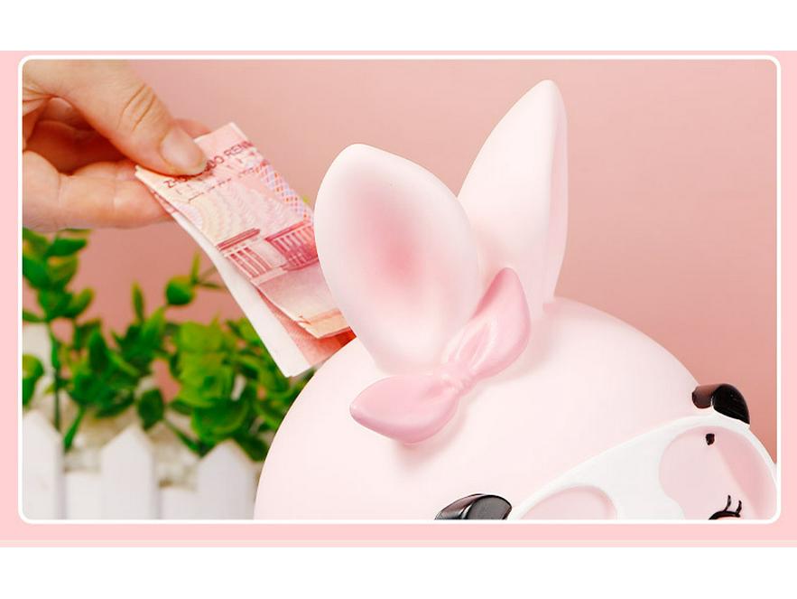 2024 Large Capacity Cute Rabbit Piggy Bank - Durable Vinyl Cartoon Savings Bank with Easy Access