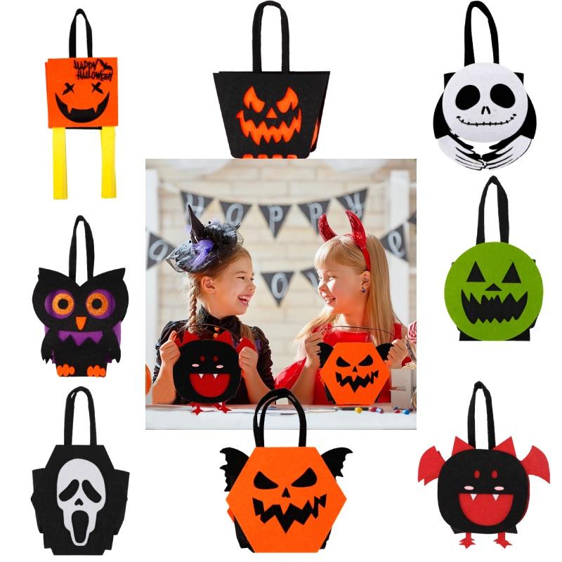 Crazy Party New Halloween Felt Candy Bag Devil Wind Flag Style 3d Bat Tote Bag