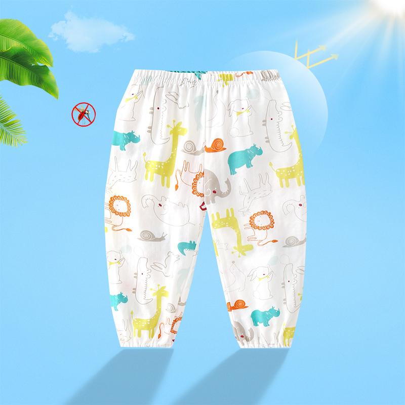 Pure cotton fabric Summer and autumn baby gauze mosquito proof pants