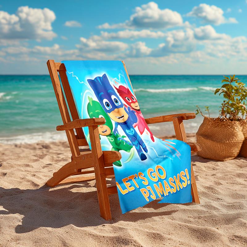 1pc PJ Marks1 Beach Towel, Comfortable and Thick, and Swimming/Bath/Picnic/Camping Towel, Suitable for Seaside Beaches