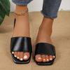 Fashion Summer Women's Flat Solid Color Open Toe Beach Slippers 2024 Outdoor Slingback Simple Sandals for Women Chanclas Mujer