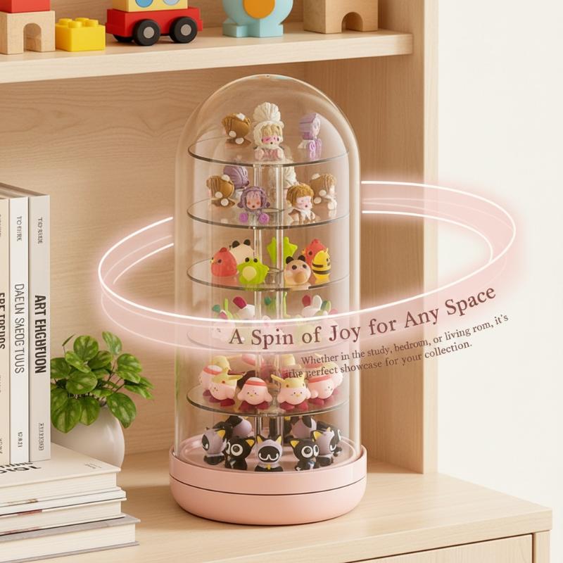 Transparent Rotating Box Display Box - Multi-Layer Large Capacity Storage With Cover, Desktop Shelf For Hand Models