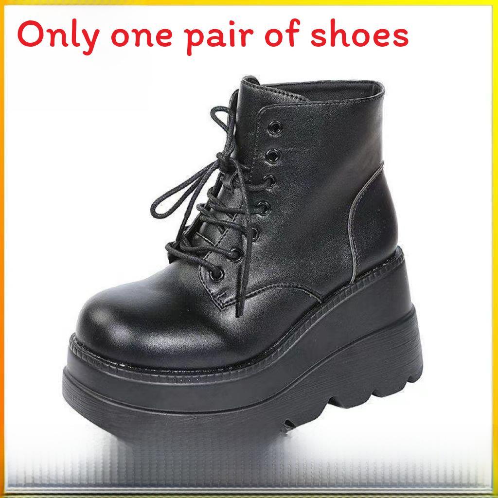 Martin Boots For Women With 20cm Platform Thick Sole Waterproof Heeled Ankle Boots Spring