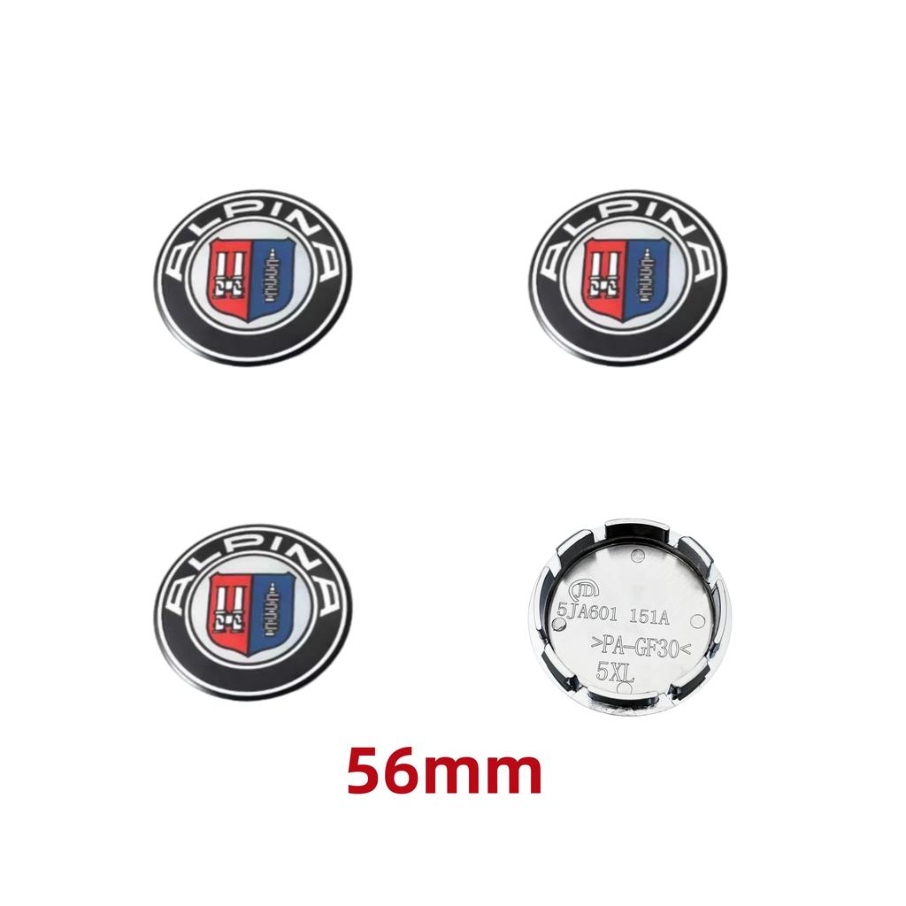 4pcs 56mm 60mm 65mm 68mm For ALPINA Emblem Logo Car Wheel Center Cap Hub Cover Badge Car Styling Accessories For E46 E90 F10 f30
