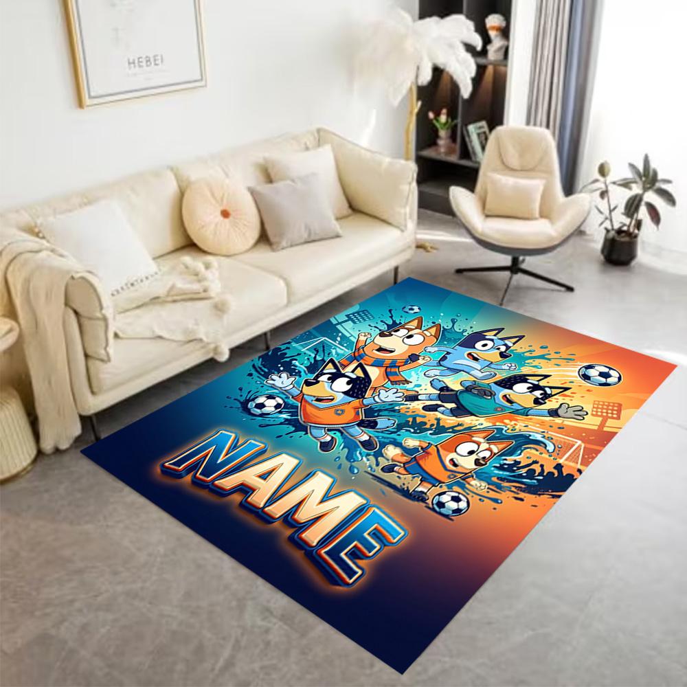 Soccer Fun All Ages Customize Text Area Rug Perfect for Outdoor Study Room Decorate Room Game Room Antislip Carpet Office Home Decor