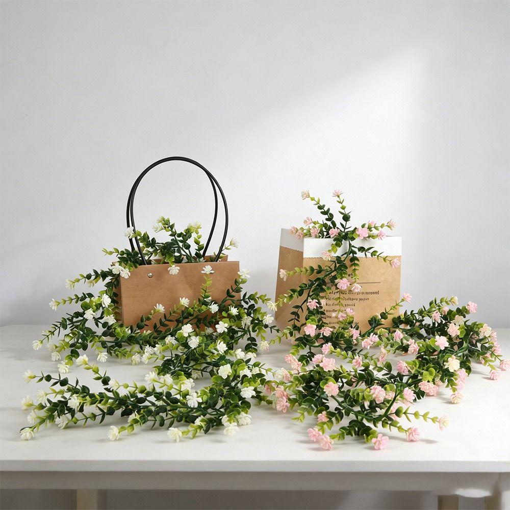 132 Flowers Artificial Eucalyptus Vines Multicolor Multicolor Flower Simulation Plant Garland Leaves Green Photo Props
