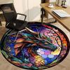 1pc Stained Glass Dragon Office Round Area Rug, Under Office Chairs Bedroom Living Room Home Decor, Room Deco