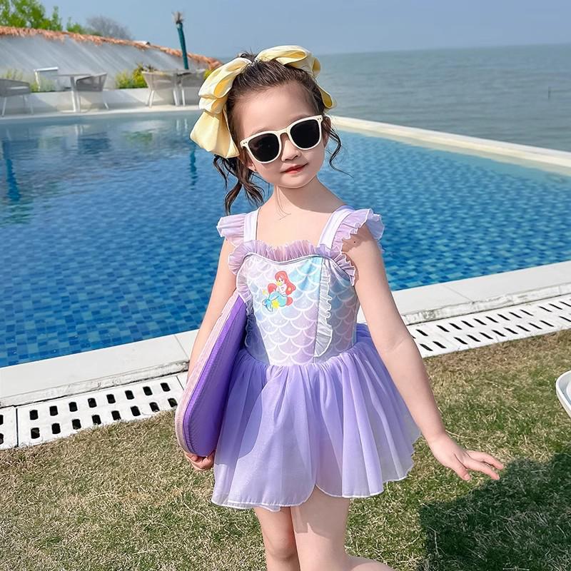 2025 New Girls' One-Piece Mermaid Swimsuit - Cute Princess Summer Swimwear