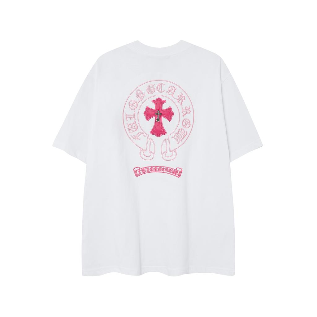 9988 CHROME HEARTS 2025 Summer New High Quality Cotton Round Neck Loose Large Size Men's and Women's T-shirt Couple T-shirt