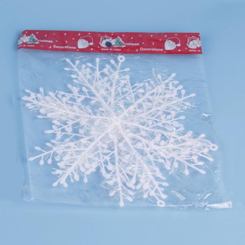 5Packs Plastic Brushed Snowflakes Christmas Tree Decoration Christmas Decoration Snowflakes Holiday Party Supplies
