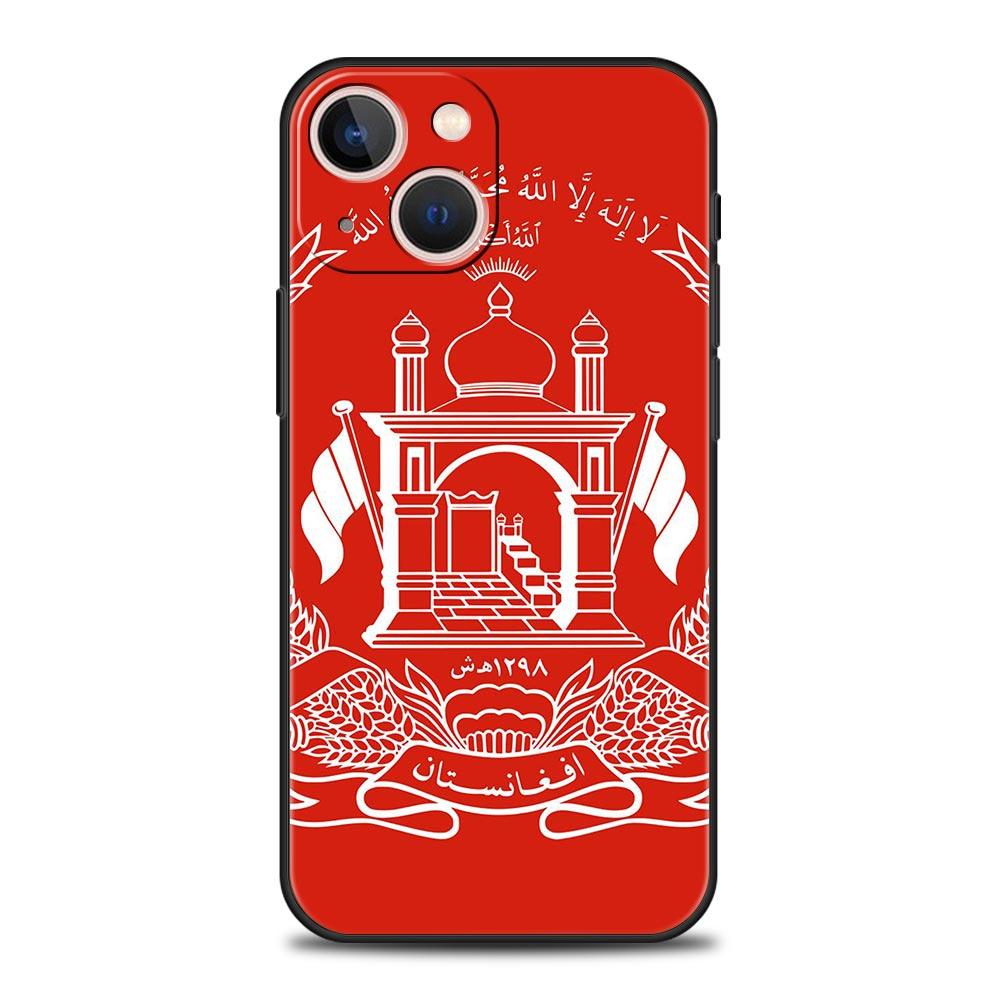 Afghan Afghanistan Flag For iPhone 11 12 13 15 14 Pro Max Phone Case X XR XS 7 8 Plus SE 2020 Luxury Black Soft Cover Funda