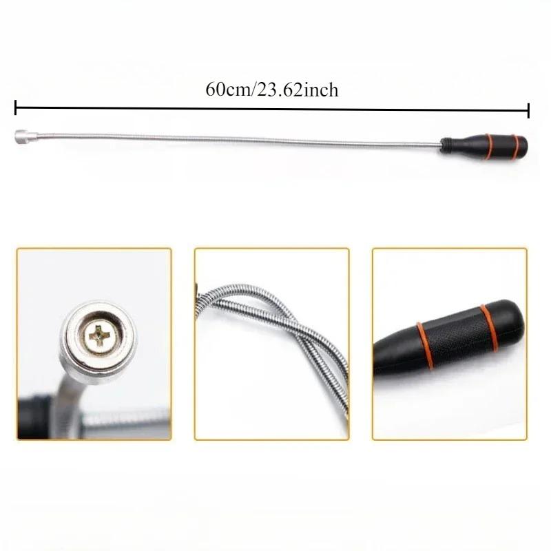 New Foldable Powerful Magnet Pick-up Tool Flexible Magnetic Rod Sucker Magnet Spring Clip Gripper Portable Hand Tools Tool Kit