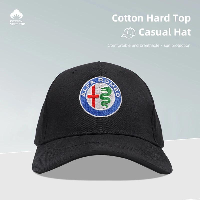 Car Stickers For Alfa Romeo Car Duck Tongue Cap Embroidery Logo Racing Baseball 3D Hat Adjustable Casual Trucket Hip Hop Hat For