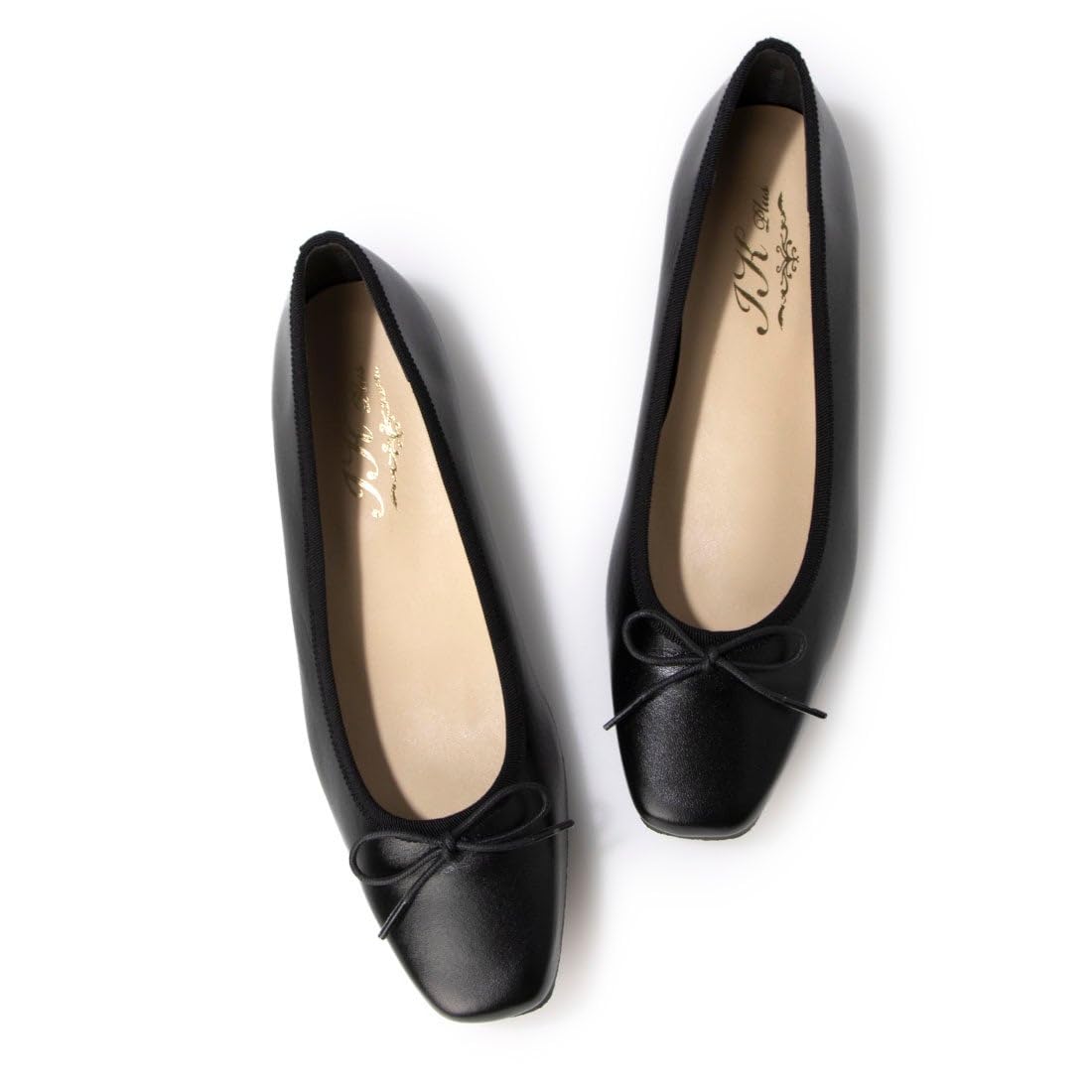 

IK Plus Women s Ballet Flats, Size 121, Black Smooth, 25.0 cm, 3E