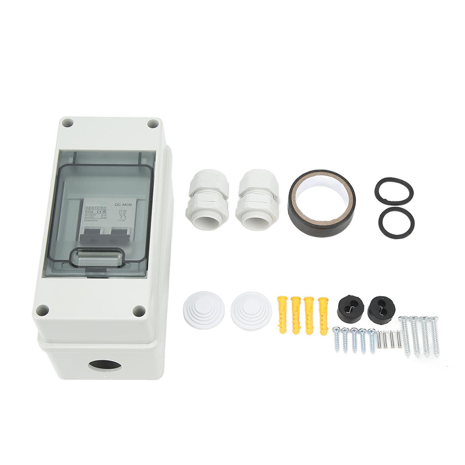 

DC Miniature Circuit Breaker 2P 50A 1000V Disconnecting Switch IP65 Waterproof for Solar PV System