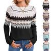 Women's Pullover Sweater with Geometric Pattern Knit for Winter