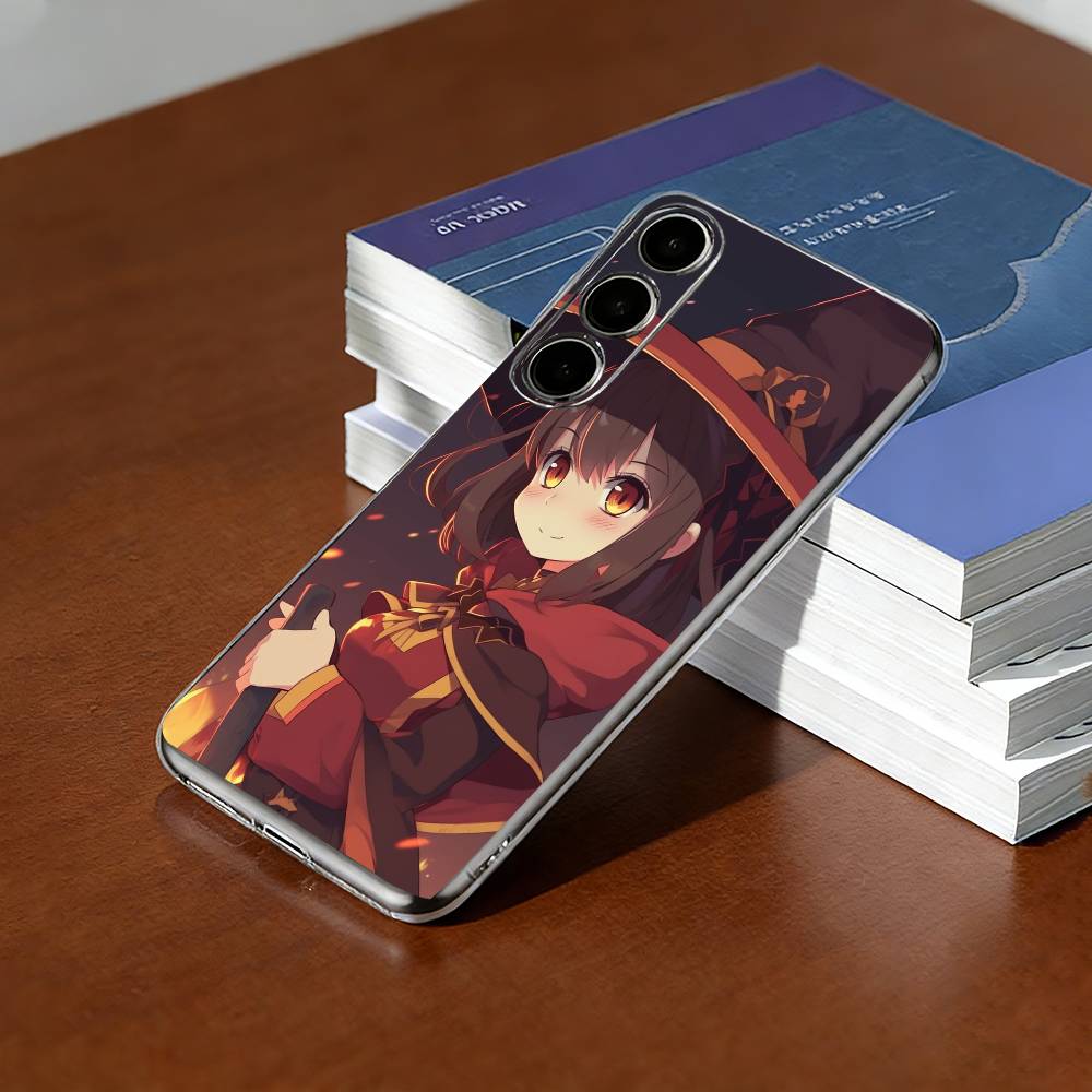 Megumin-n Anime KonoSubaS-S Phone Case For SamsungA10,12,20,21S,30,31,40,50,51,52,70,71 Transparent Cover Samsung a40