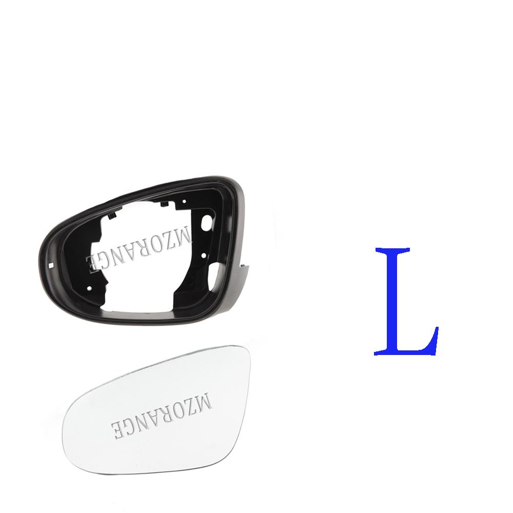 Heated Side Mirror Glass Rear View Mirror Cover Cap for VW Golf 6 MK6 2009-2013 Bright Black Door Wing Mirror Housing Cover