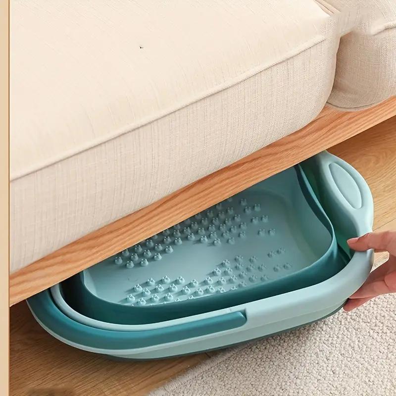 Collapsible Foot Bath Basin for Soaking Fee  Plastic Bucket with Handles and Massage Acupoint Multifunction Collapsible Feeting