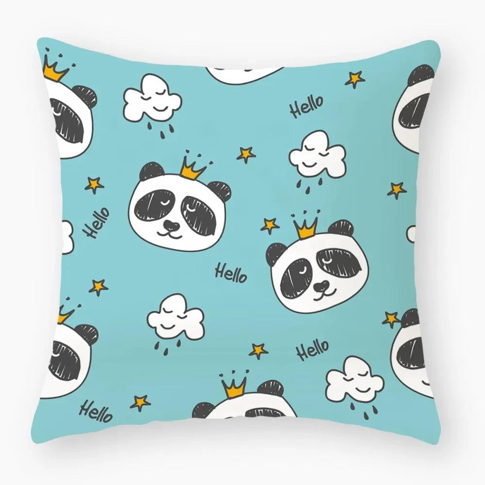 Cute Cartoon Panda Study Pillowcase Office Living Room Home Pillowcase Car Ornaments
