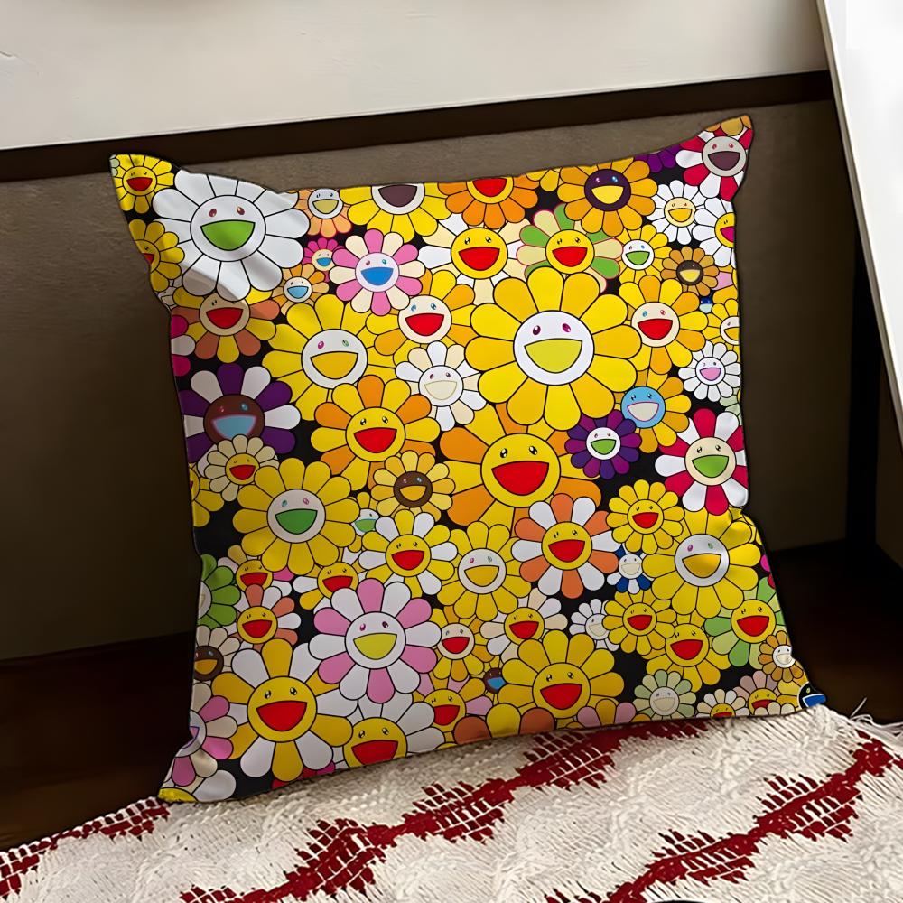 TTakashi MMurakami Cushion Cover Reversible Soft Durable Pillow Cover Home  Car MultiScene Use for Daily Comfort