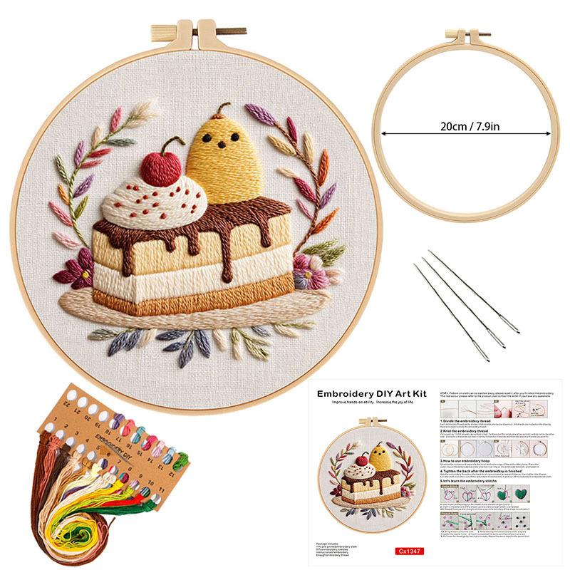 New Embroidery Diy Handmade Material Pack Cake Dessert Embroidery