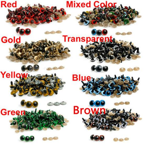 100 Pcs 8-20mm Plastic Safety Eyes for Teddy Bear Doll Animal Puppet