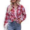 2026 Autumn/Winter Fashion: Women's Casual Plaid Pocket Shirt